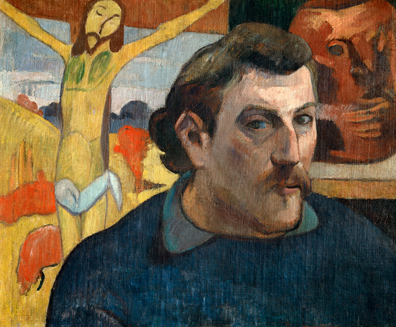 Self-portrait with yellow Christ from Paul Gauguin