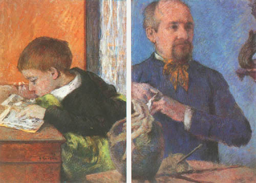 The sculptor Aubé with his son from Paul Gauguin
