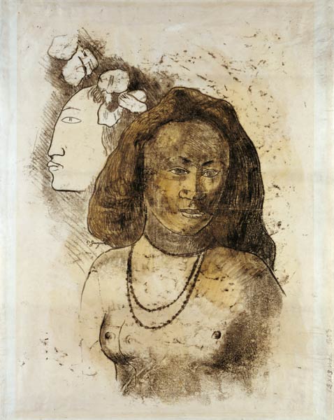 Tahitian Woman with Evil Spirit (L'Esprit veille) from Paul Gauguin