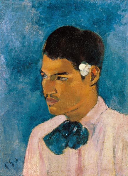 The young man with the flower from Paul Gauguin