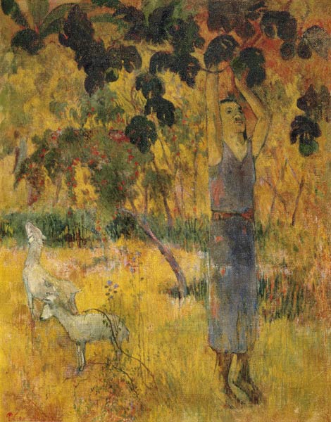 Man Picking Fruit from a Tree from Paul Gauguin