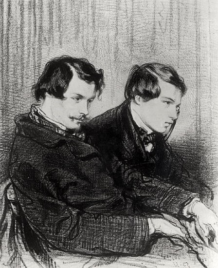 Edmond de Goncourt (1822-86) and Jules de Goncourt (1830-70) in a box at the theatre from Paul Gavarni
