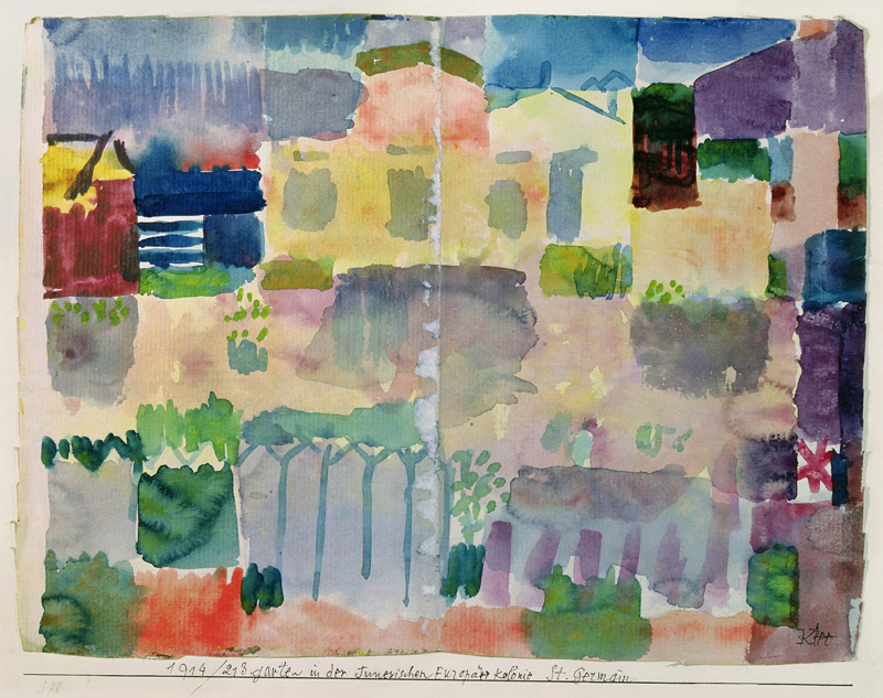 Garden in Saint-Germain, the European quarter of Tunis, 1914 (no 213) (w/c on paper on cardboard)  from Paul Klee