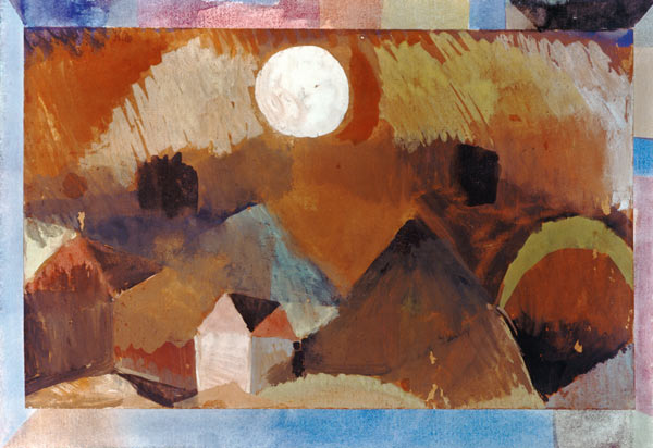 Landscape in red with the white star from Paul Klee