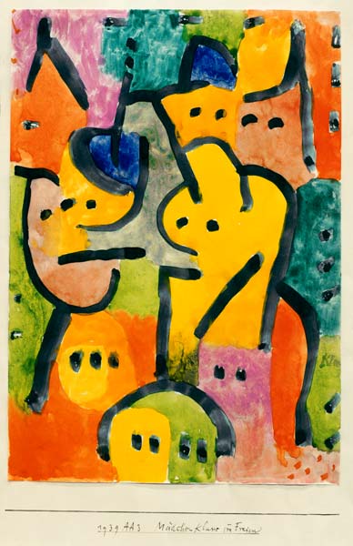 Maedchenklasse im Freien, 1939. from Paul Klee