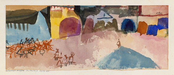 Street Cafe in Tunis, 1914 (no 55) (watercolour and pencil on mounted card)  from Paul Klee