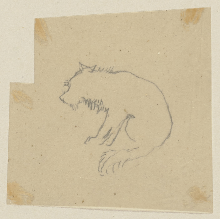 Der Hund des Mondes, sitzend und mit hängendem Kopf, nach links from Paul Konewka