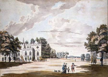 The South Front of Strawberry Hill (w/c, pen & from Paul Sandby