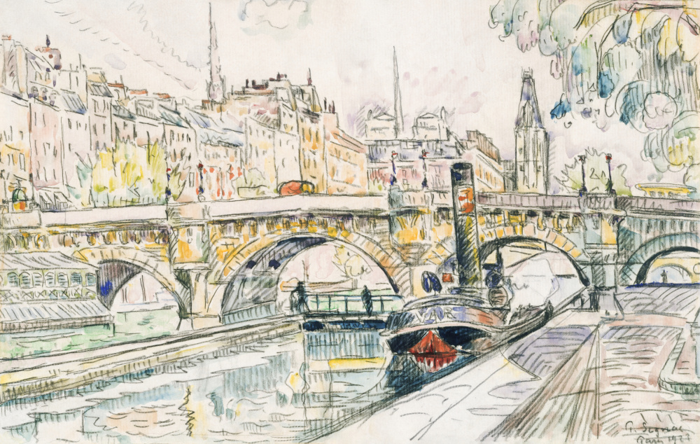 Tugboat at the Pont Neuf, Paris (1923) from Paul Signac