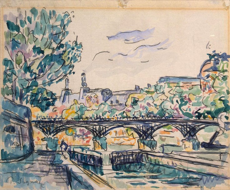 Bank of the Seine Near the Pont des Arts with a View of the Louvre from Paul Signac