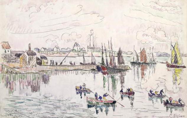 The Port of Lomalo, Brittany, 1922 (w/c & pencil on paper) from Paul Signac