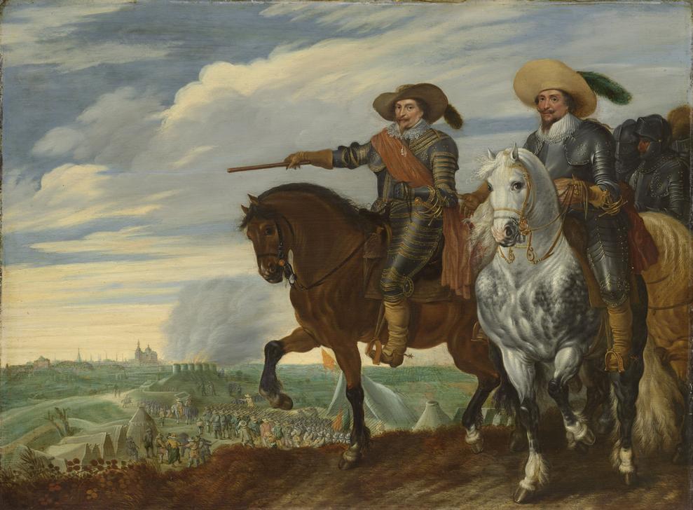 Friedrich Heinrich von Oranien und Ernst Casimir von Nassau bei der Belagerung von 's-Hertogenbosch from Pauwels I van Hillegaert