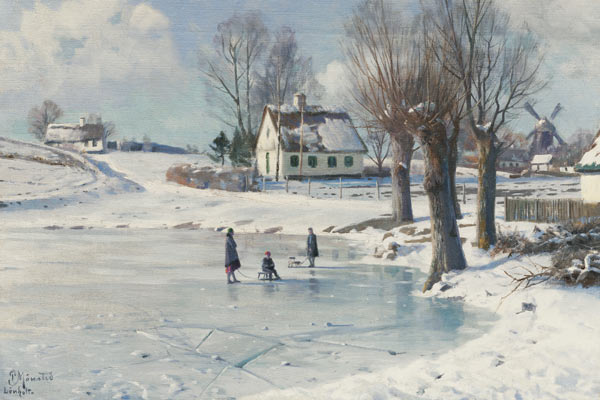 On the village pond frozen up (Lönholt) from Peder Moensted