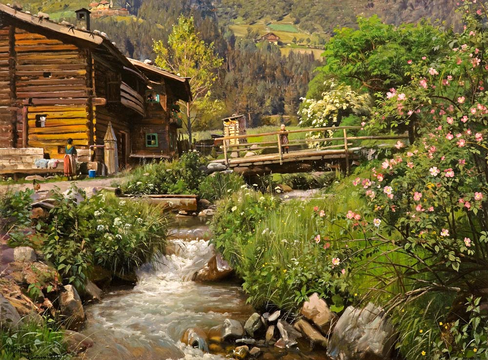 Mountain Hut at the Stream from Peder Moensted