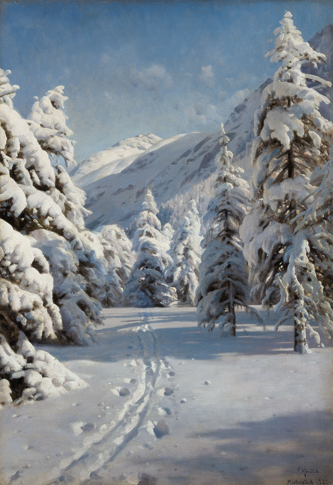Winter landscape at Morteratsch. from Peder Moensted