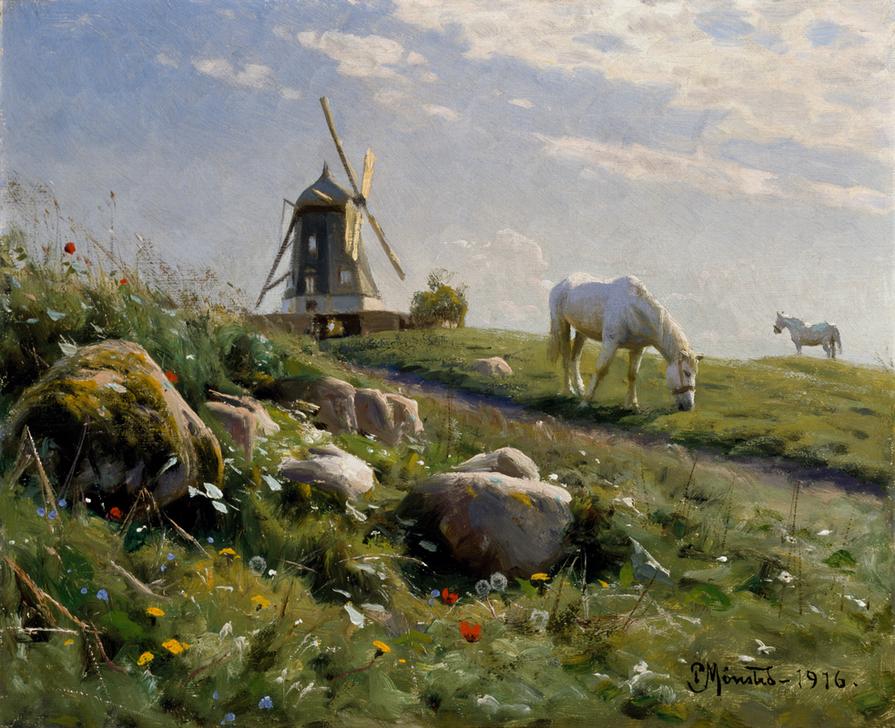 Horses Grazing on a Summer Meadow from Peder Moensted