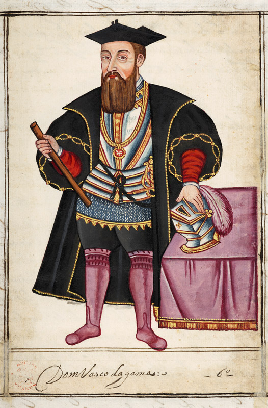 Sloane 197 f.18 Vasco da Gama (c.1469-1525), illustration from 'Historical Accounts of Portuguese Se from Pedro Barretto de Resende