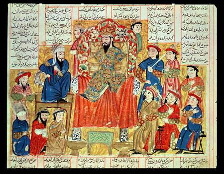 A Sultan and his Court, illustration from the 'Shahnama' (Book of Kings) from Persian School