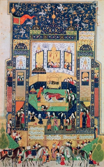 The Death of Shirin, illustration to ''Khosro and Shirin'' Elias Nezami (1140-1209), 1504 (gouache & from Persian School