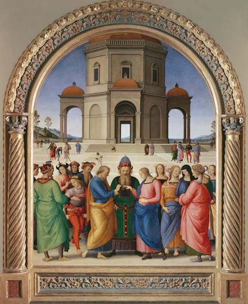 The mystical wedding of the St. virgin at 1500. from Perugino (eigentl. Pierto di Cristoforo Vanucci)