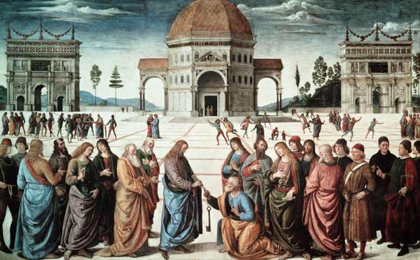 Perugino / Giving the key to Peter from Perugino (eigentl. Pierto di Cristoforo Vanucci)