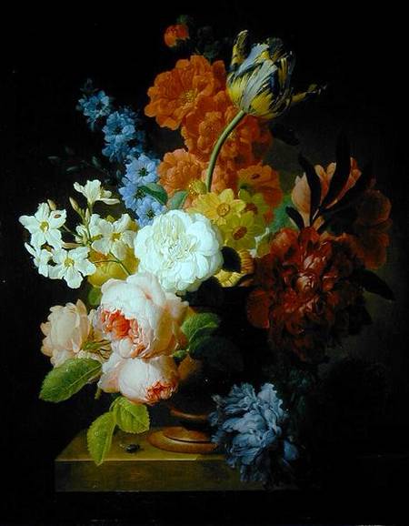 Still life of flowers in a marble urn from Peter Faes