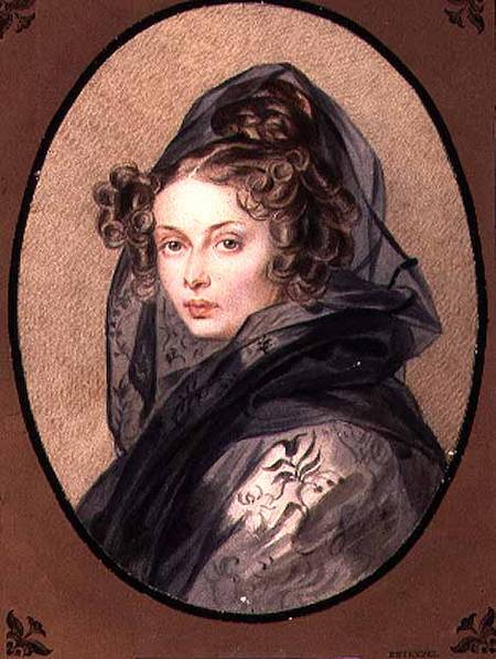 Portrait of Alexandra Grigorievna Muravyova (1804-32) from Peter Fedorowitsch Sokolov