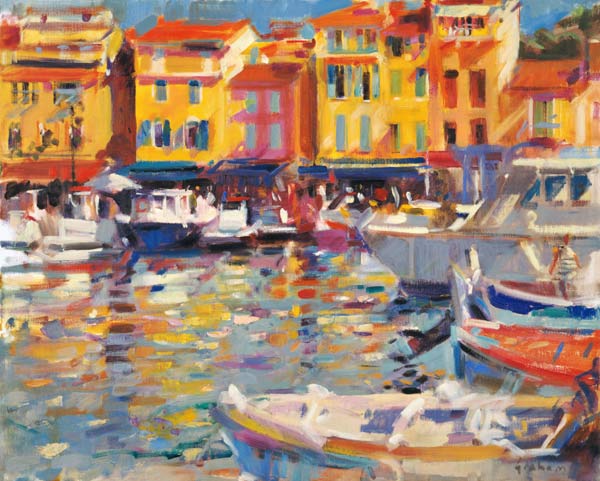 Harbour at Cassis (oil on canvas)  from Peter  Graham