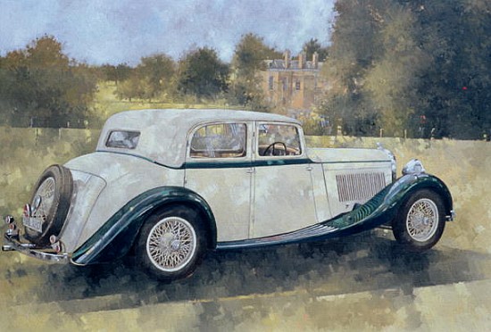 The Green and White Bentley at Althorp (oil on canvas)  from Peter  Miller