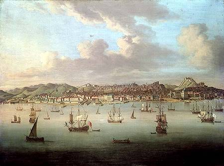 The British Fleet Sailing into Lisbon Harbour from Peter Monamy