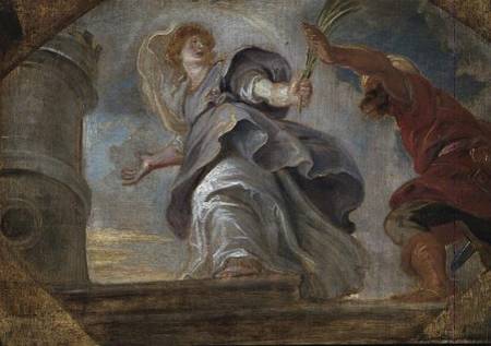 St. Barbara fleeing from her father from Peter Paul Rubens
