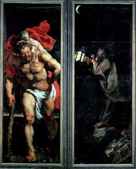 St. Christopher and the Hermit, outside shutters of the Descent from the Cross triptych from Peter Paul Rubens