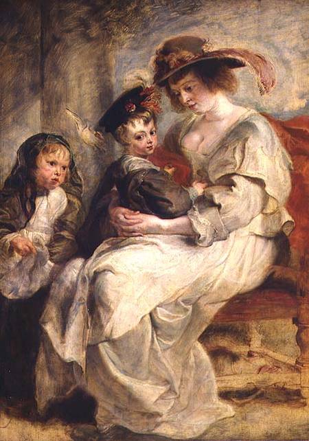 Helene Fourment (1614-73) with Two of her Children, Claire-Jeanne and Francois from Peter Paul Rubens