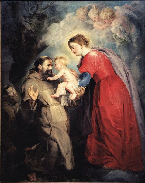 P.P.Rubens, Hl.Franziskus empf.Jesuskind from Peter Paul Rubens