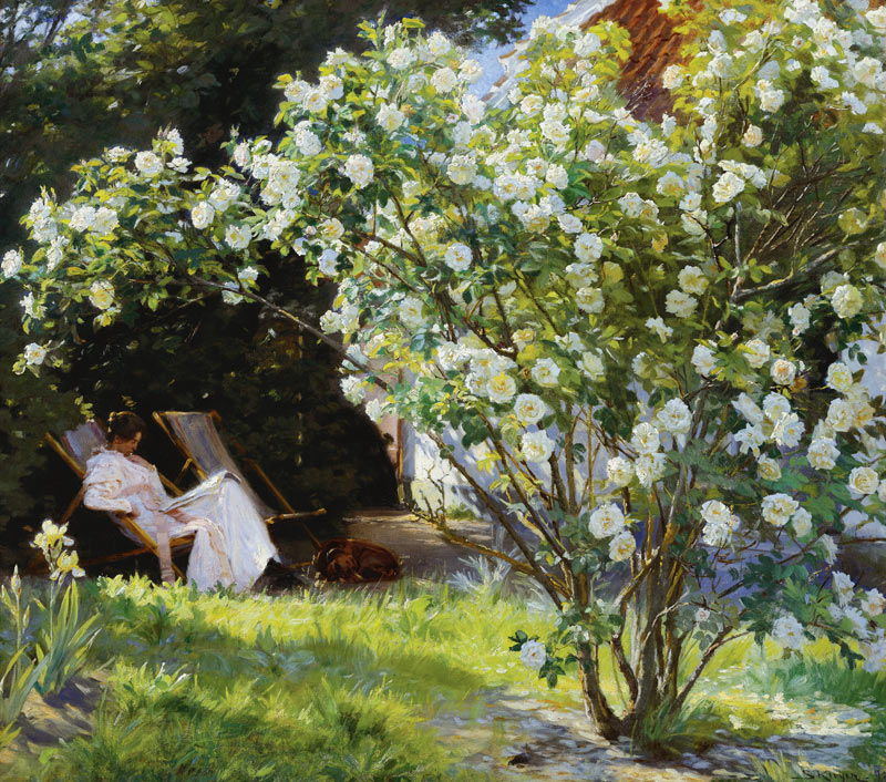Roses, or The Artist's Wife in the Garden at Skagen from Peter Severin Kroyer