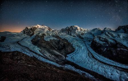 As the stars lit up the sky over the Monte rosa