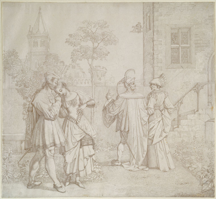 Drawing for Goethes Faust: The Stroll in the Garden from Peter von Cornelius
