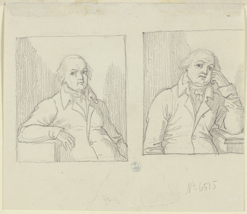 Zwei Brustbildnisse desselben sitzenden Mannes in unterschiedlicher Haltung from Peter von Cornelius