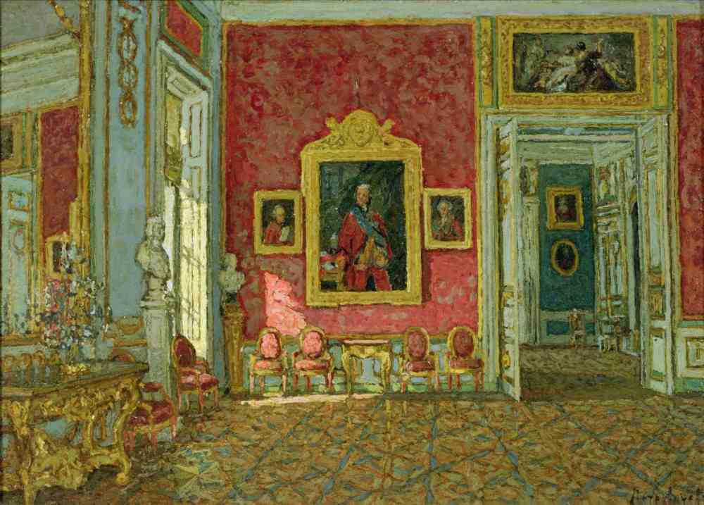The purple drawing-room in the Kuskovo Palace from Petr Ivanovic Petrovichev