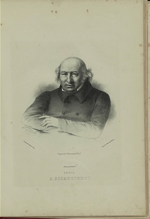 Portrait of the author Prince Alexander Shakhovskoi (1777-1846) from P.F. Borel