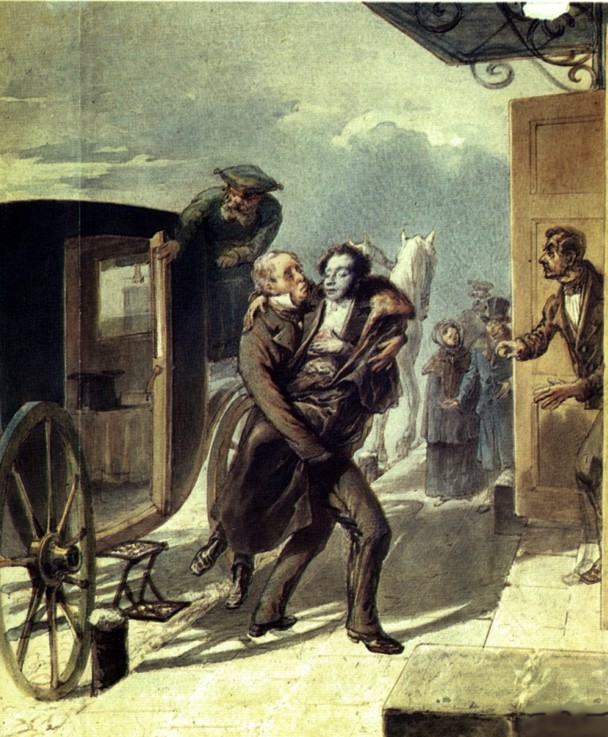 Pushkin after the duel from P.F. Borel