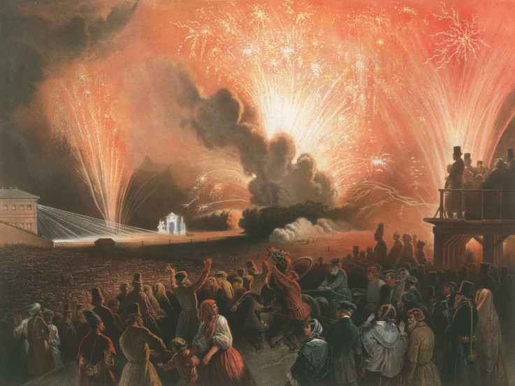 Coronation Fireworks in Moscow from Pharamond Blanchard