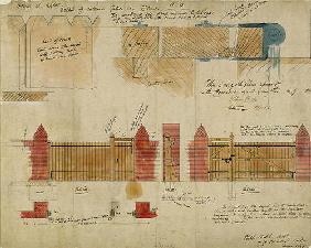 Plans and elevations for The Red House, Bexley Heath, 1859 (pen and ink and w/c on paper)