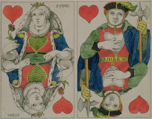 Design for playing cards, c.1810 (pen and ink and w/c on paper) from Phillip Otto Runge