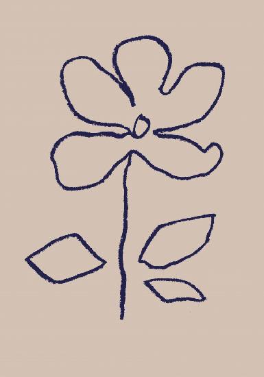 Oil Pastel Flower Blue