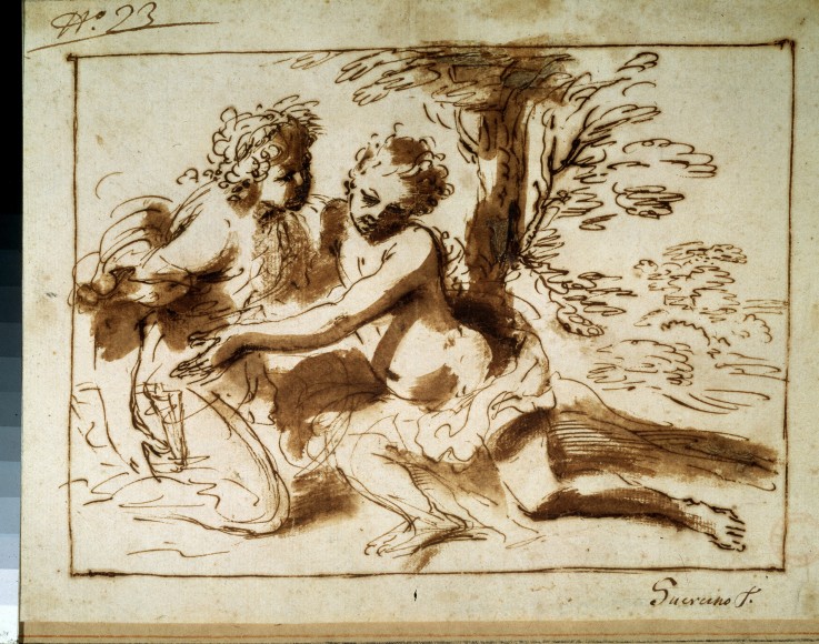 Two Figures in a Landscape from Pier Francesco Mola