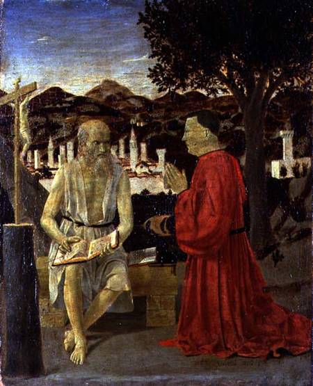 St. Jerome with a Man kneeling in Devotion from Piero della Francesca