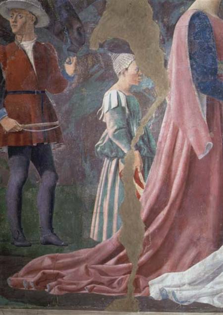 The Legend of the True Cross, the Queen of Sheba Worshipping the Wood of the Cross, detail of an att from Piero della Francesca