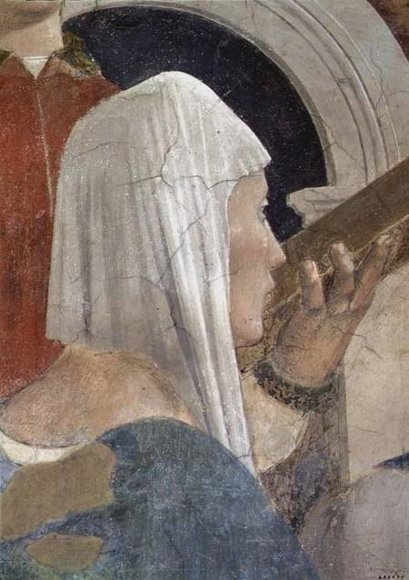 The Legend of the True Cross, the Verification of the True Cross, detail of attendants from Piero della Francesca