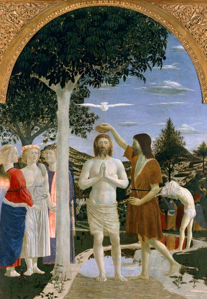 Baptism of Christ (& 2 details) from Piero della Francesca